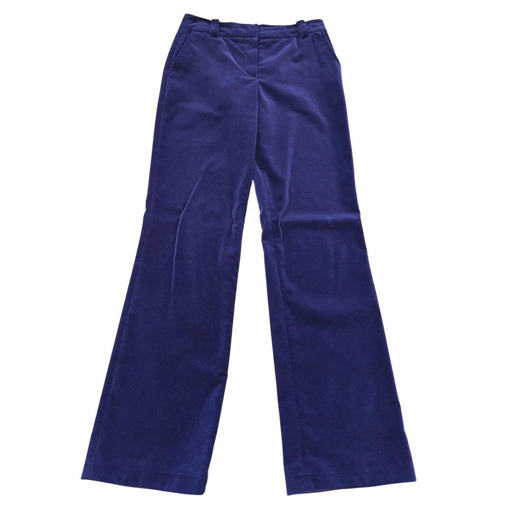 St. John Collection Marie Gray Purple Velvet Wide Leg Trousers Pants Size 6 USA